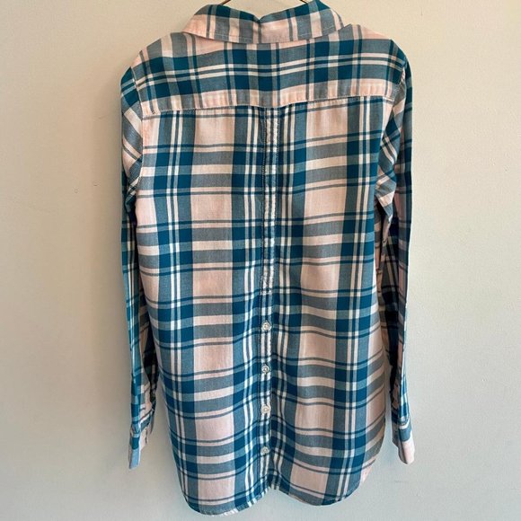 Treasure & Bond (Nordstrom Brand) Girls' Button-Down Blush Plaid Flannel … - Picture 2 of 8